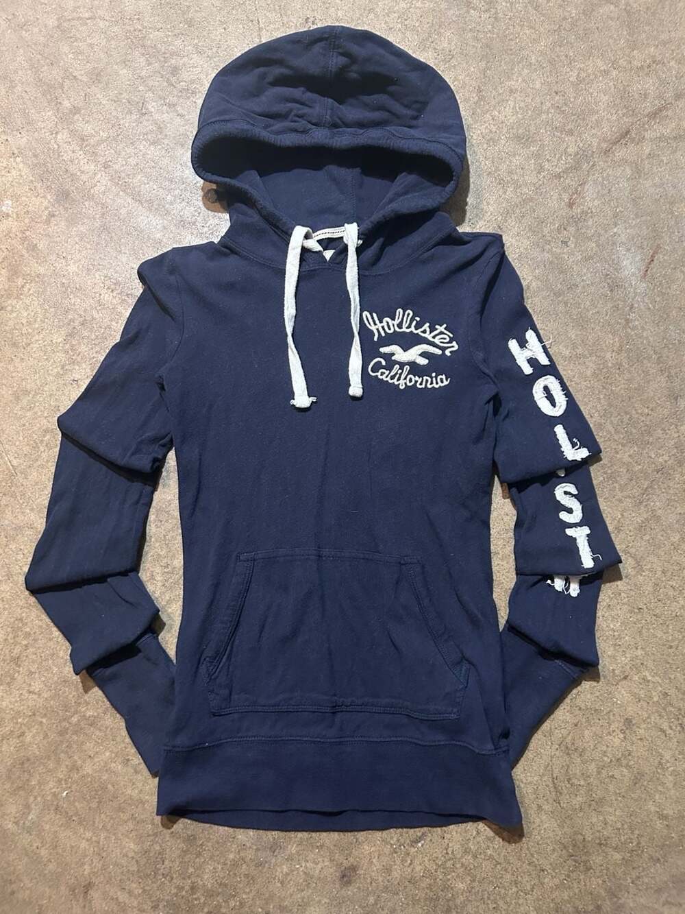 Vintage Hollister Small Waist Logo Embroidered Hoodie